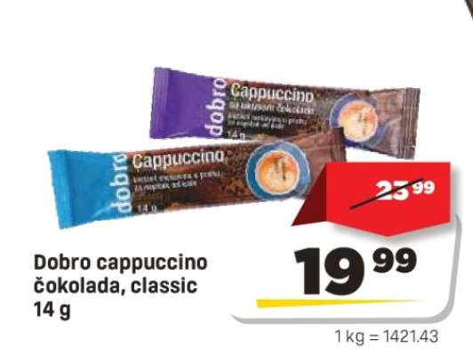 Dobro cappuccino čokolada, classic 14 g