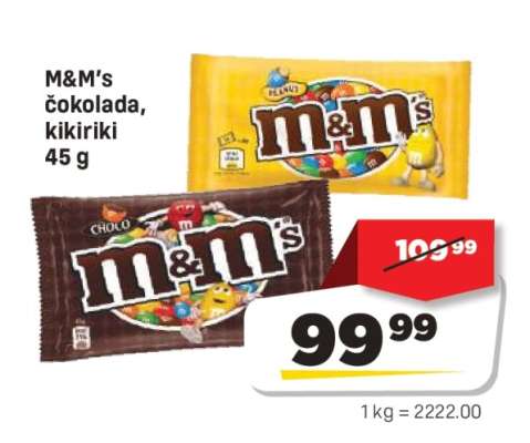 M&M's čokolada , kikiriki 45 g