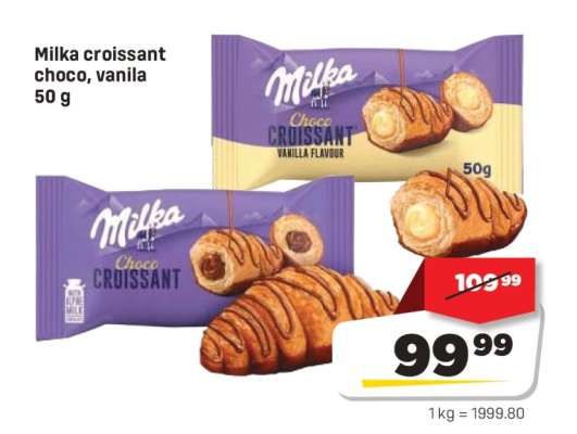 Milka croissant choco, vanilla 50 g