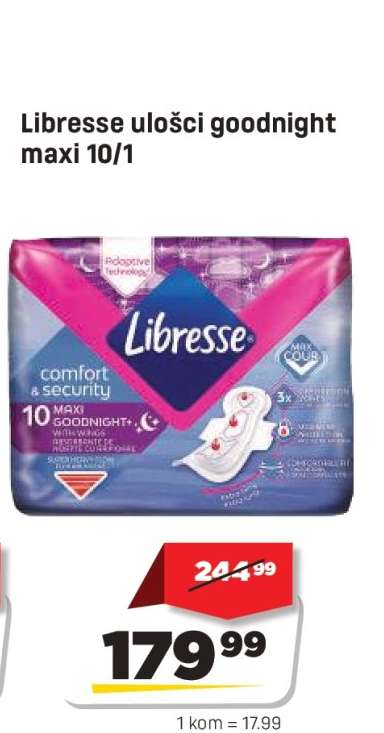 Libresse ulošci goodnight maxi 10/1