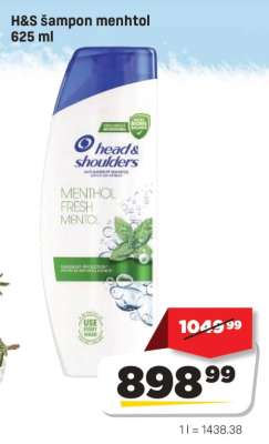 H&S šampon menthol 625 ml