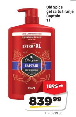 Old Spice gel za tuširanje Captain 1 l
