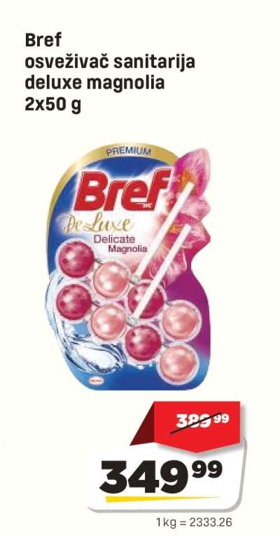 Bref osvěživač sanitárija deluxe magnolia 2x50 g