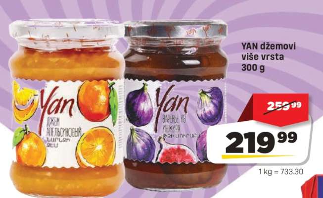 YAN džemovi više vrsta 300 g