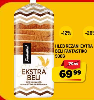 Hleb Rezani Extra Beli Fantastiko 500g