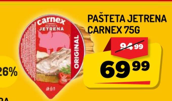 PAŠTETA JETRENA CARNEX 75g