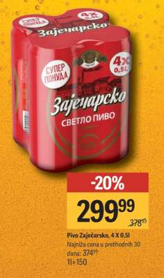 Pivo Zaječarsko, 4 X 0.5l