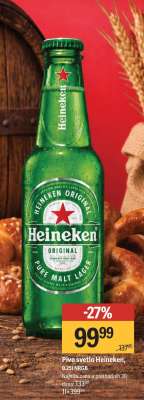 Pivo svetlo Heineken, 0,25l NRBC