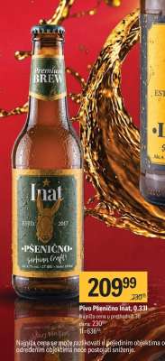 Pivo pšenično Inat, 0.33l