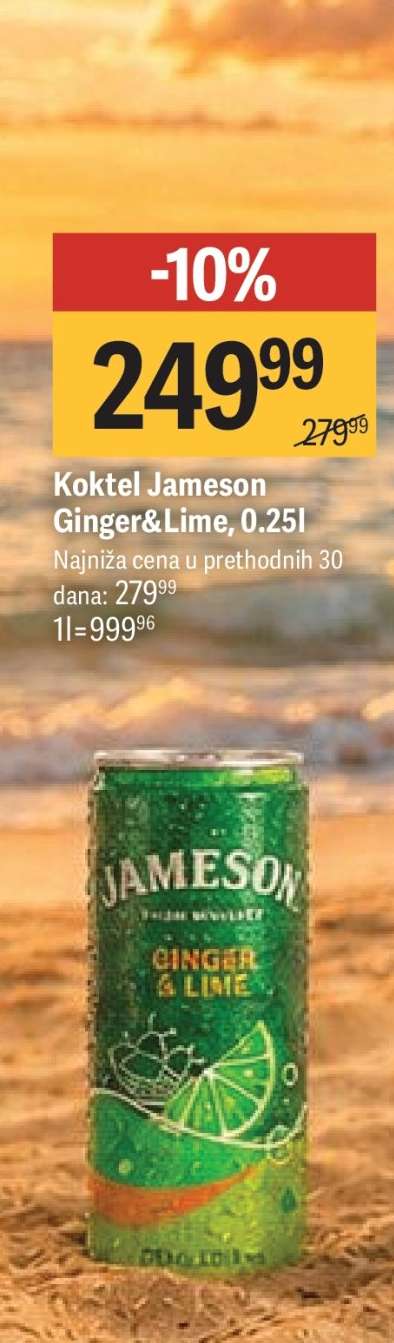 Koktel Jameson Ginger&Lime, 0,25l