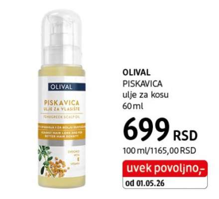 OLIVAL PISKAVICA ulje za kosu