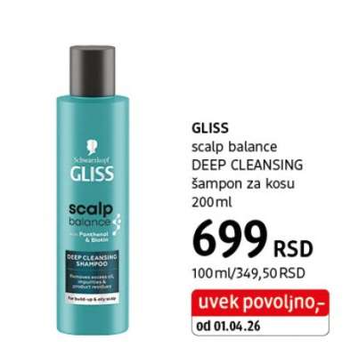 GLISS scalp balance DEEP CLEANSING šampon za kosu