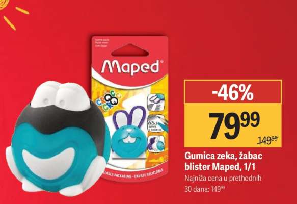 Gumica zeka, žabac blister Maped, 1/1