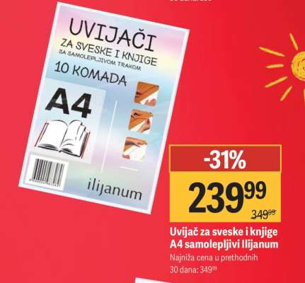 Uvijač za sveske i knjige A4 samolepljivi Ilijanum