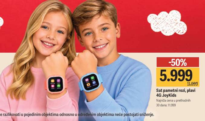 Sat pametni rozi, plavi 4G JoyKids