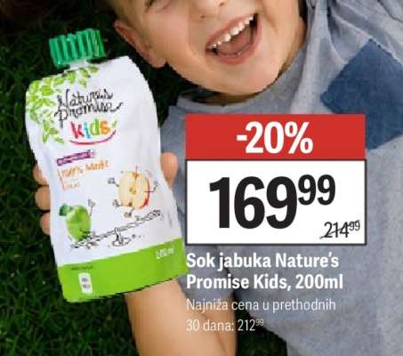 Sok jabuka Nature's Promise Kids, 200ml