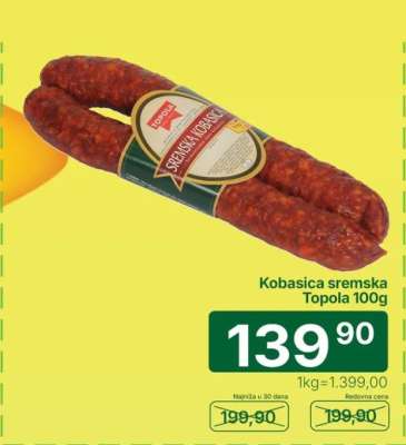 Kobasica sremska Topola 100g