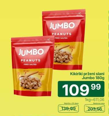 Kikiriki prženi slani Jumbo 180g