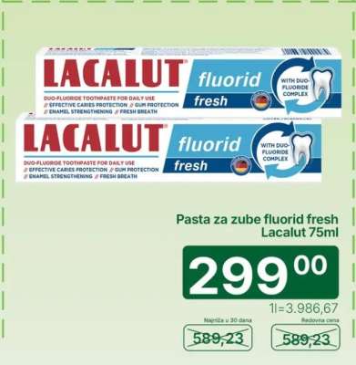 Pasta za zube fluorid fresh Lacalut 75ml