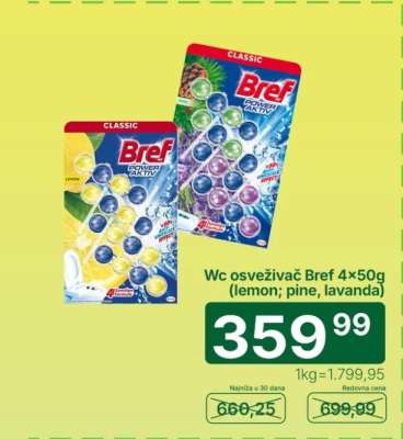 WC osvěživač Bref 4×50g