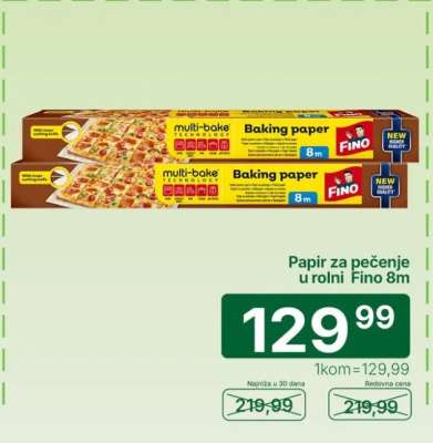 Papir za pečenje u rolni Fino 8m