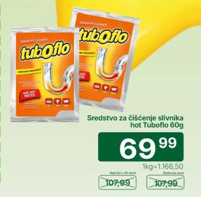 Sredstvo za čišćenje slivnika hot Tuboflo 60g