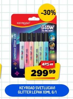 KEYROAD SVETLUCAVI GLITTER LEPAK 10ML 6/1