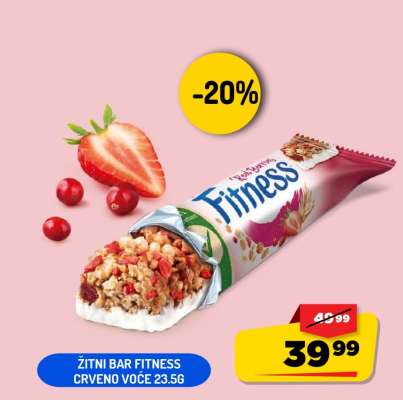 Žitni Bar Fitness Crveno Voće 23.5g