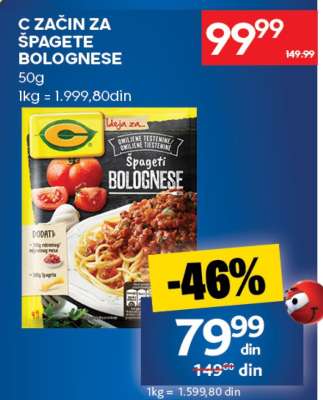 C ZAČIN ZA ŠPAGETE BOLOGNESE
