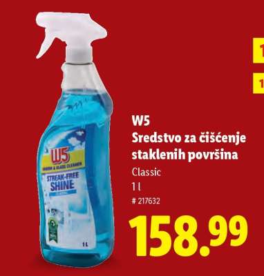 W5 Sredstvo za čišćenje staklenih površina