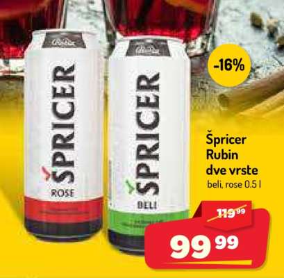 Špricer Rubin dve vrste