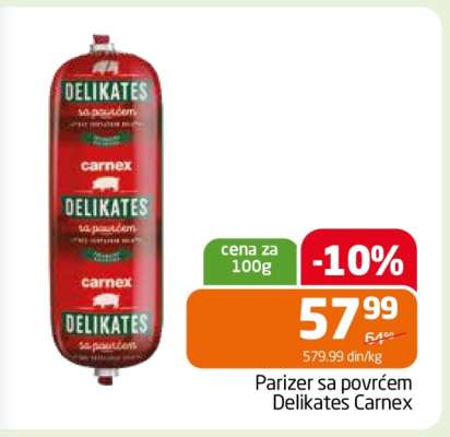 Parizer sa povrćem Delikates Carnex
