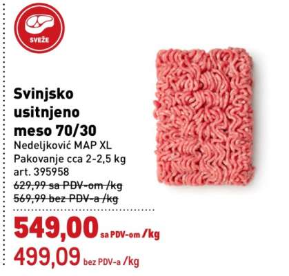 Svinjsko usitnjeno meso 70/30