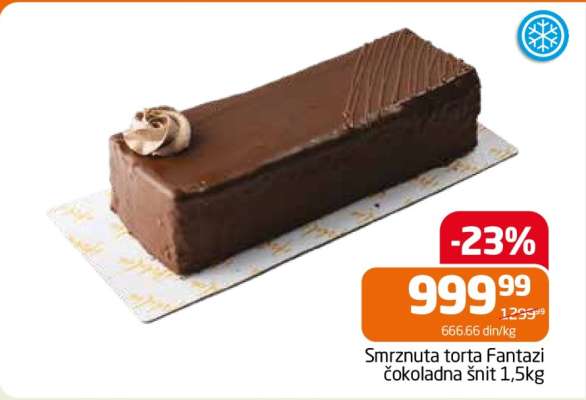 Smrznuta torta Fantazi čokoladna šnit 1,5kg
