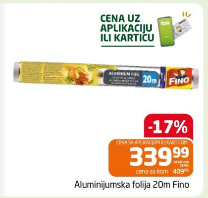 Aluminijumska folija 20m Fino