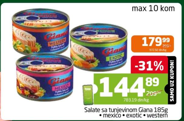 Salate sa tunjevinom Giana 185g