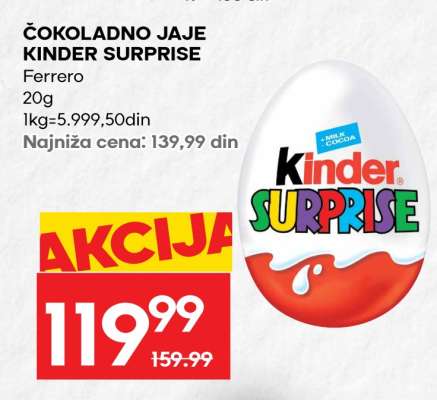 ČOKOLADNO JAJE KINDER SURPRISE