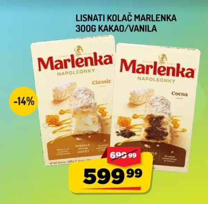 Lisnati Kolač Marlenka 300g Kakao/Vanila