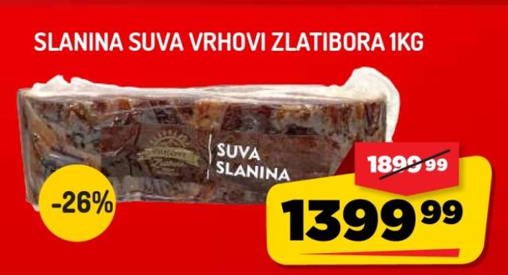 Slanina Suva Vrhovi Zlatibora 1kg