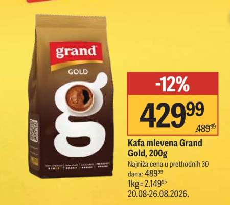 Kafa mlevena Grand Gold 200g