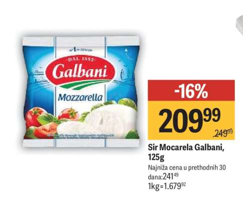 Sir Mocarela Galbani 125g