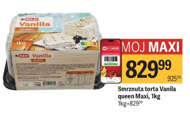 Smrznuta torta Vanila queen Maxi, 1kg