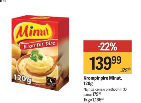 Krompir pire Minut, 120g