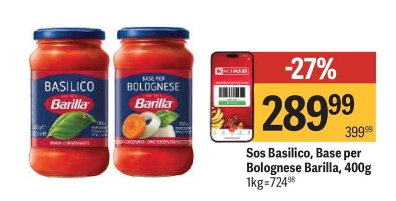 Sos Basilico, Base per Bolognese Barilla, 400g