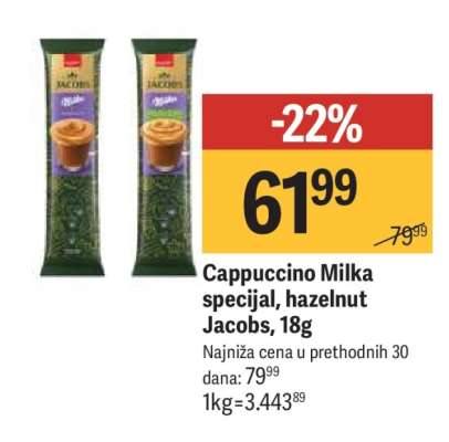 Cappuccino Milka Specijal hazelnut Jacobs 18g