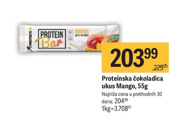 Proteinska čokoladica ukus Mango, 55g