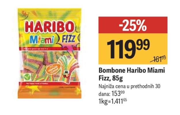 Bombone Haribo Miami Fizz, 85g