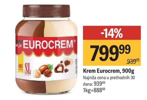 Krem Eurocrem , 900g