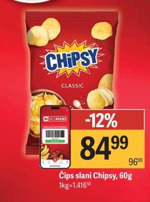 Čips slani Chipsy, 60g