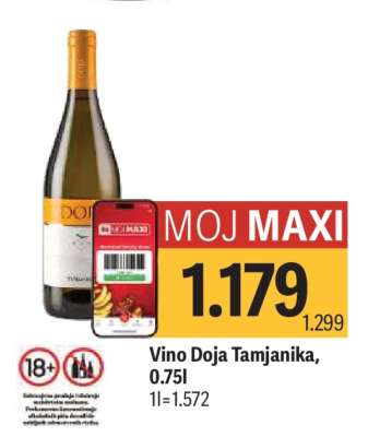 Vino Doja Tamjanika , 0.75l